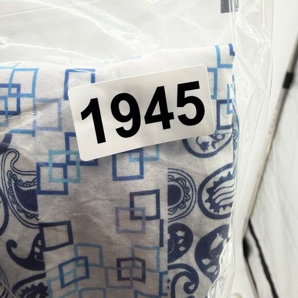 Luchiano Visconti Shirt Men's Medium Blue & White Paisley Geometric Print Luxury - Picture 11 of 11